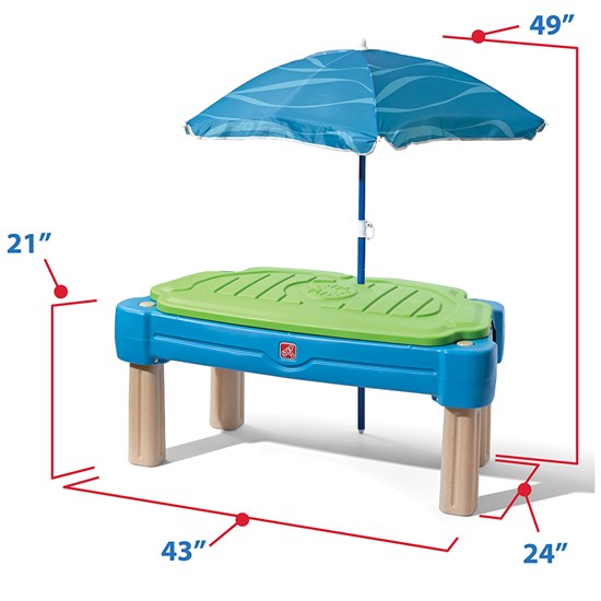 Step2 Cascading Cove Sand & Water Table with Umbrella 850900 - Colorland Toys