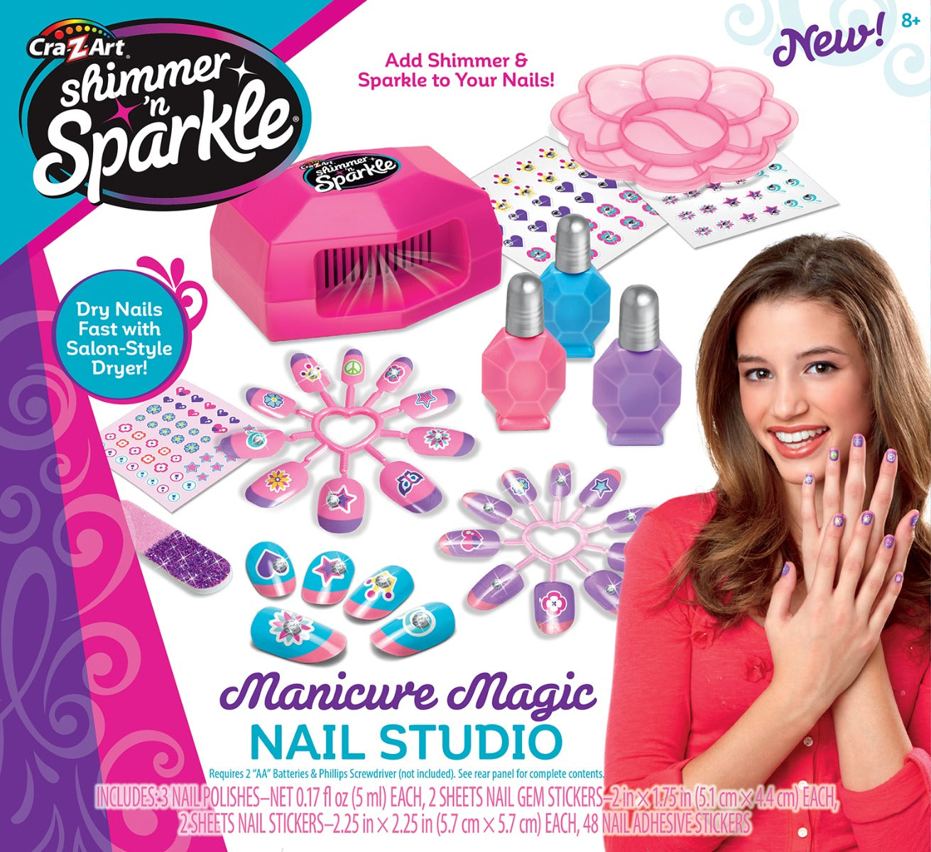 CraZart Shimmer & Sparkle Manicure Magic Nail Studio 12504 - Colorland Toys