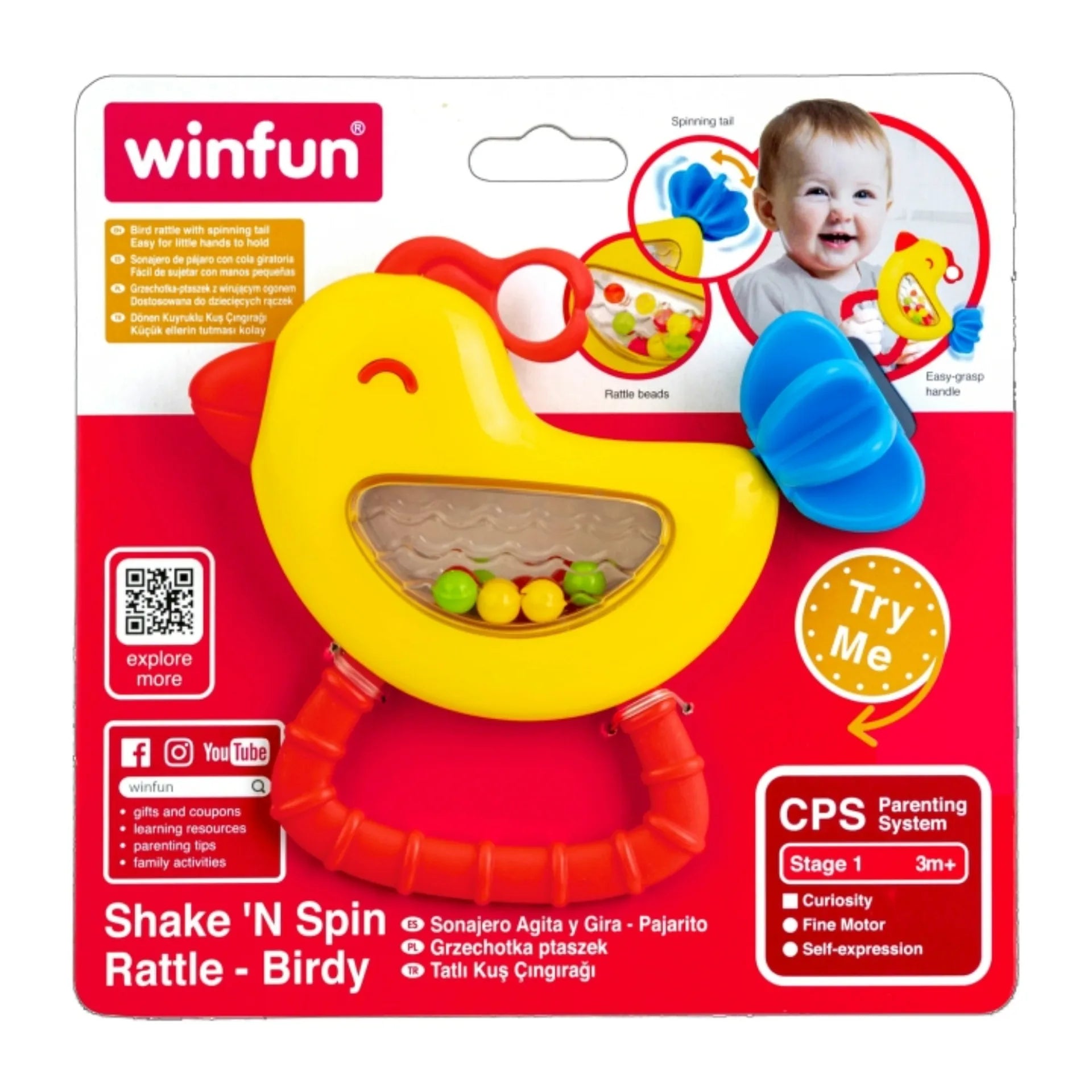 Winfun Shake 'n Spin Rattle Birdy 000240NI - Colorland Toys