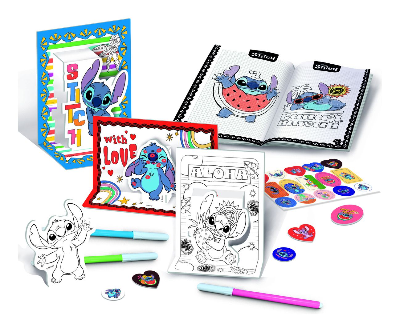 Stitch Colouring And Drawing Pop Up In A Backpack 110674 - Colorland Toys