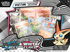 Pokémon TCG: Scarlet & Violet Black Bolt & White Flare – Victini Illustration Collection Box with 4 Booster Packs & Promo Cards - Colorland Toys