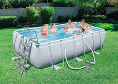 Bestway Power Steel Above Ground Rectangular Pool 4.04mx2.1mx1m 56441 - Colorland Toys