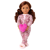 Our Generation Doll With Leopard Pajama & Heart Pillow, Gracia BD31739Z