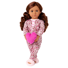 Our Generation Doll With Leopard Pajama & Heart Pillow, Gracia BD31739Z