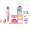 Barbie Fast Cast Veterinarian Clinic Playset With Pink Colored Hair Fashion Doll JFX93