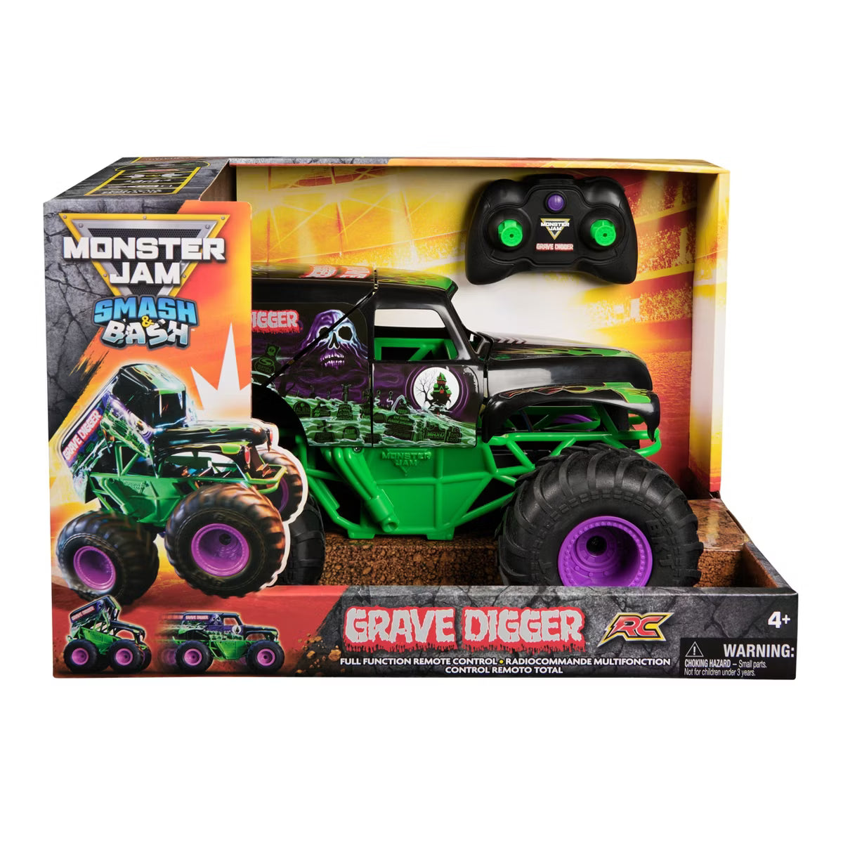 Monster Jam Smash & Bash Grave Digger RC 1:15 Scale 6072500 - Colorland Toys
