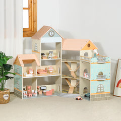 Wooden Dollhouse Pink MSN23031