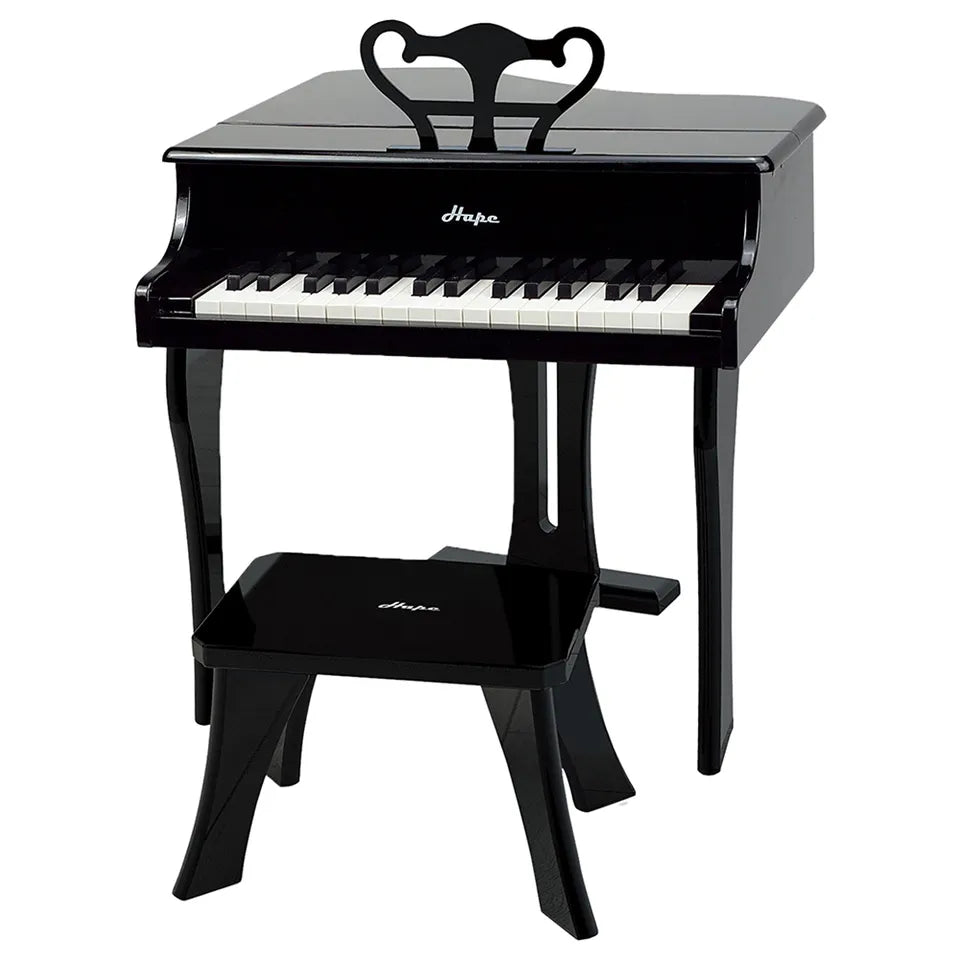 Hape 30-key Happy Wooden Grand Musical Piano Black - Colorland Toys