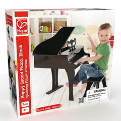 Hape 30-key Happy Wooden Grand Musical Piano Black - Colorland Toys