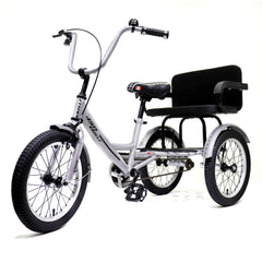 Knolly Three Wheels 16-Inch Double Seater Tricycle - Silver - Colorland Toys