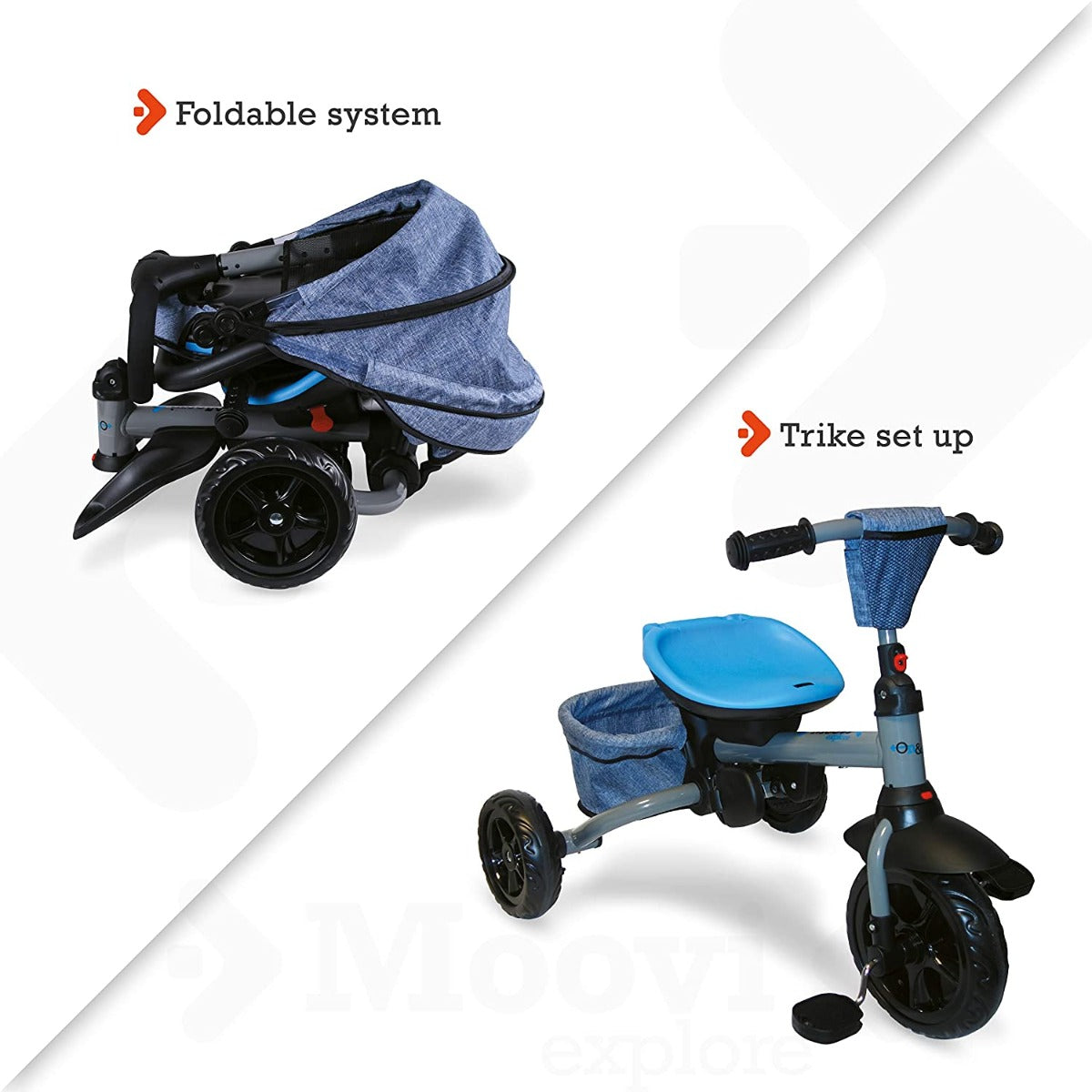 Mondo On & Go Moovi Explore Trike 5n1 Blue 28636 - Colorland Toys