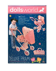 Dolls World Deluxe Folding Pram For Dolls 18inch 78702 - Colorland Toys