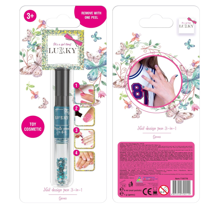 Lukky Nail Design Pen 3-In-1 011 - Light Blue 6ml LUK-T16776 - Colorland Toys