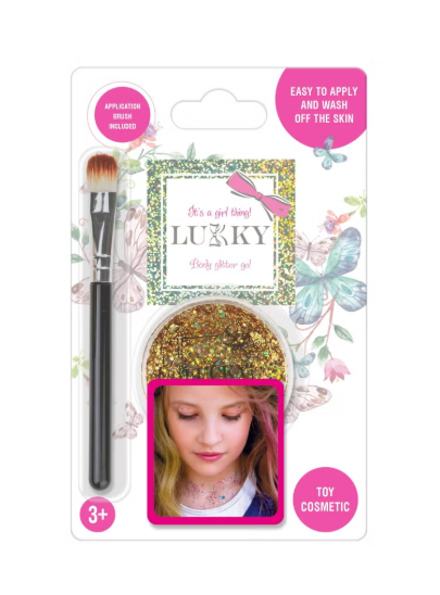 Lukky Body Glitter Gel with Brush - Gold 25ml LUK-T11928 - Colorland Toys