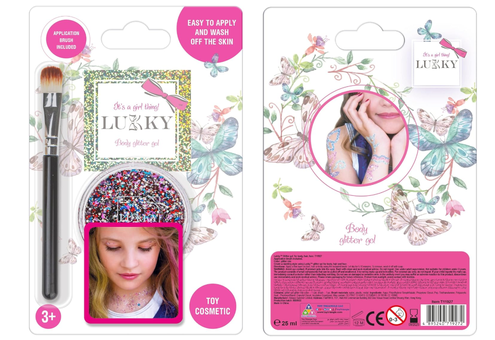 Lukky Body Glitter Gel with Brush - Color Mix 25ml LUK-T11927 - Colorland Toys