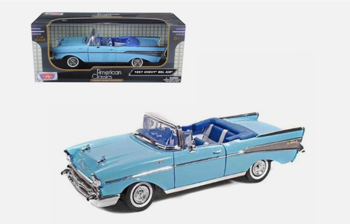 Motor Max 1957 Chevy Bel Air Blue 1:18 Series 73175 - Colorland Toys