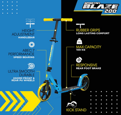 Spartan Blaze Scooter - Blue 200mm SP-7064 - Colorland Toys