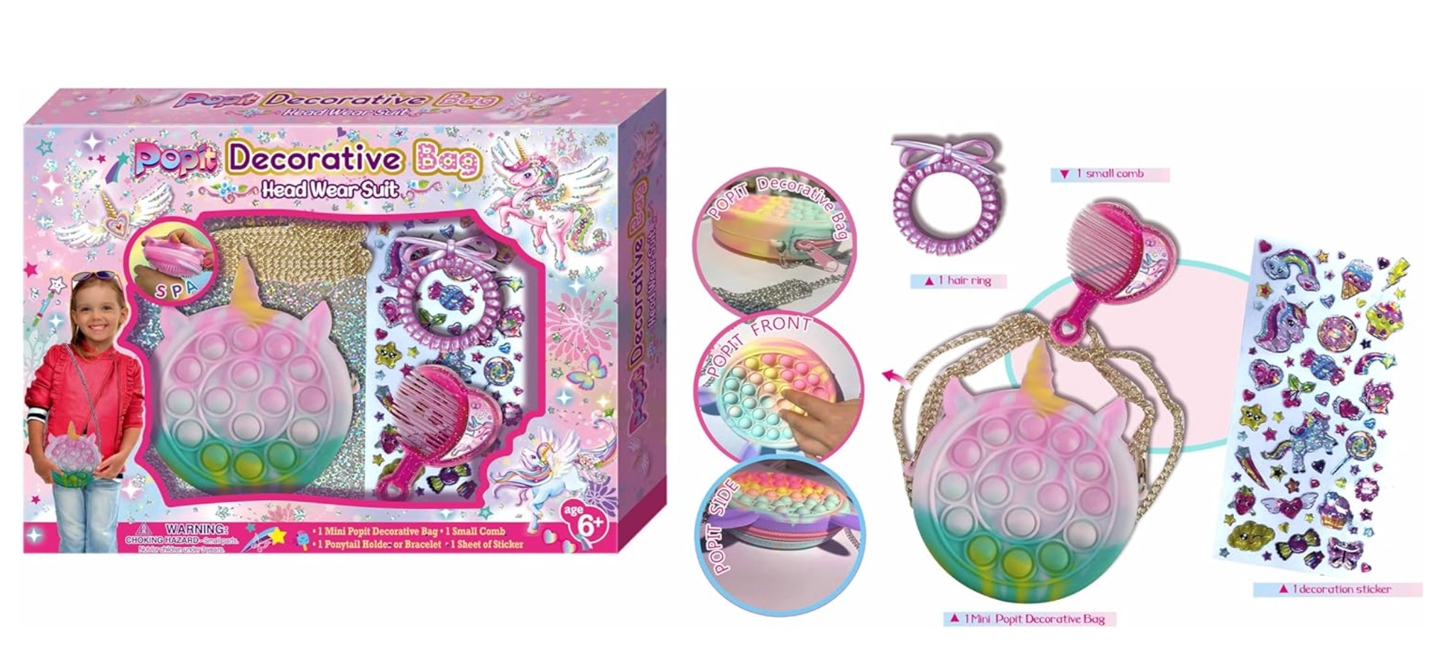 Pecoware Popit Decorative Bag And Headwear Suit - Colorland Toys