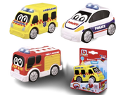BBJunior Police Car, Fire Truck, Ambulance Free Wheeling 16-89110