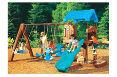 Adventure Lodge Swing & Slide Playset C0081 - Colorland Toys