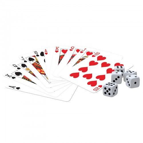 Ambassador Classic Games - 2 Decks Playing Cards & 5 Dice ST041 - Colorland Toys