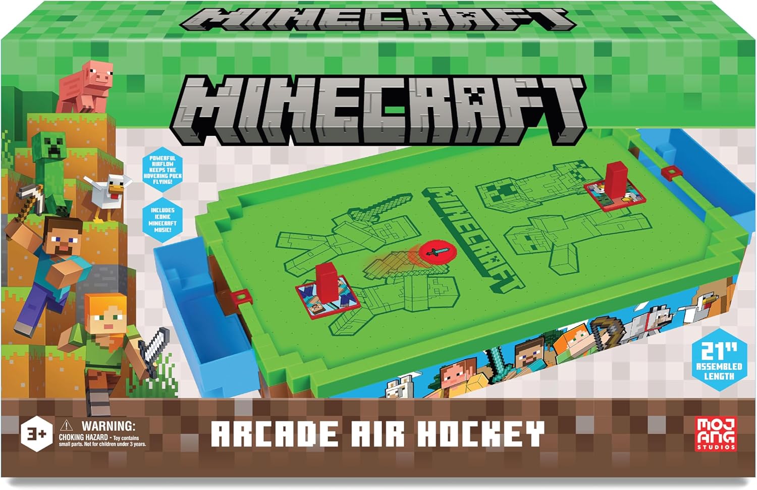 Ambassador Minecraft Arcade Air Hockey Core Series Overworld MC2502CS_OW - Colorland Toys