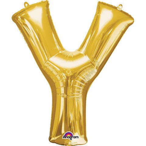 Anagram Supershape Balloons - Gold Letter Y 34inch 32998 - Colorland Toys