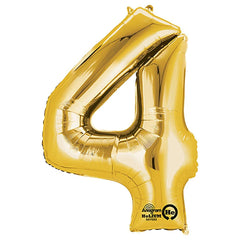 Anagram Supershape Balloons Gold - Number 4 36inch 28250 - Colorland Toys