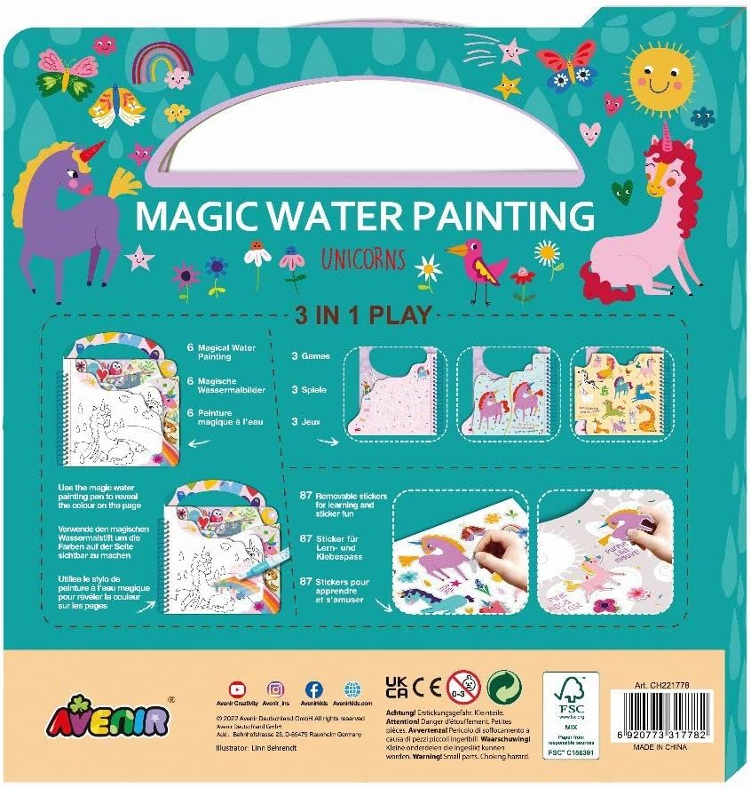 Avenir Magic Water Painting Unicorns AVCH221778 - Colorland Toys