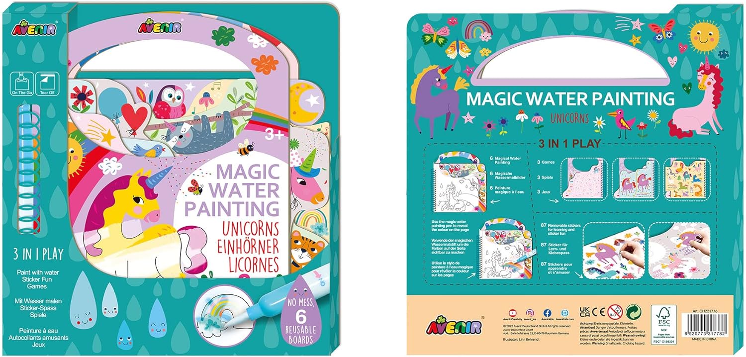 Avenir Magic Water Painting Unicorns AVCH221778 - Colorland Toys