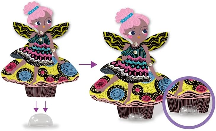 Avenir - Scratch Art joint Puppets - Fairies in the Garden AVCH191682 - Colorland Toys