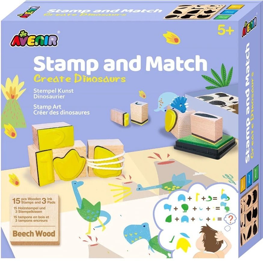 Avenir - Stamp&Match Set - Create Dinosaurs AVCH201763 - Colorland Toys