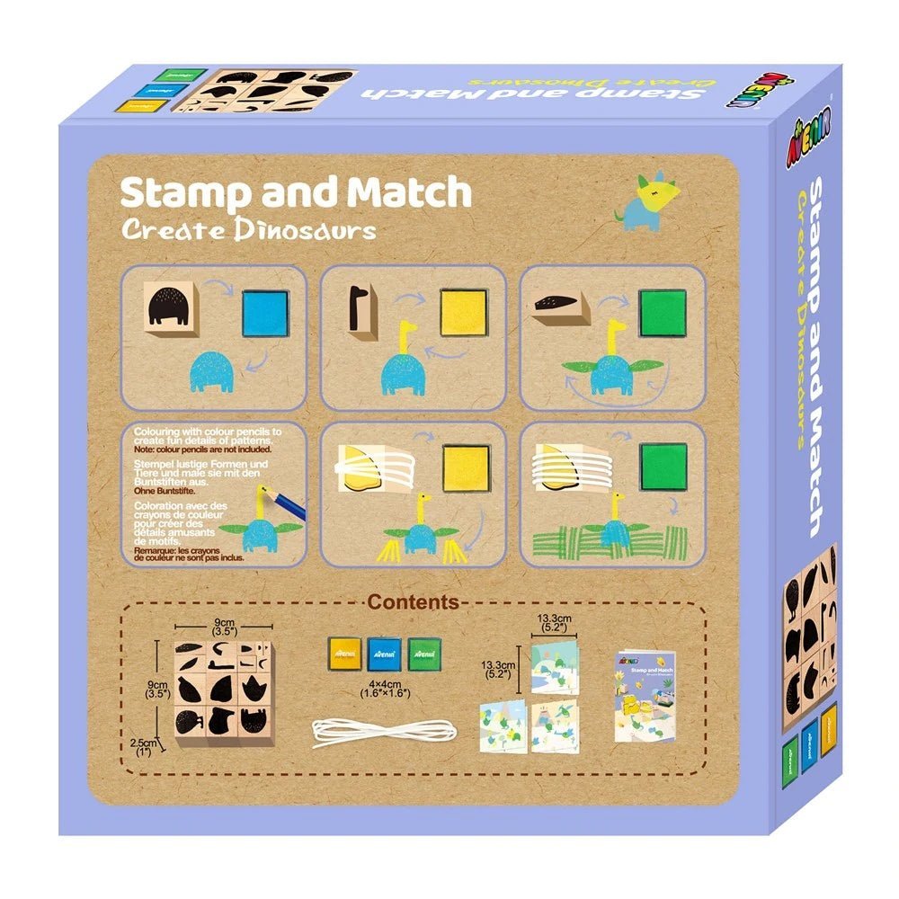 Avenir - Stamp&Match Set - Create Dinosaurs AVCH201763 - Colorland Toys