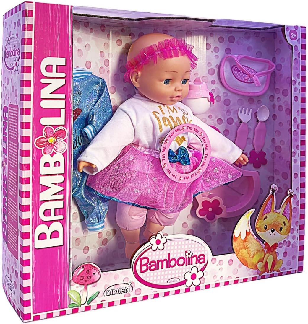 Bambolina Camelia Talking Doll Set w/ 50 Words BD1392 - Colorland Toys