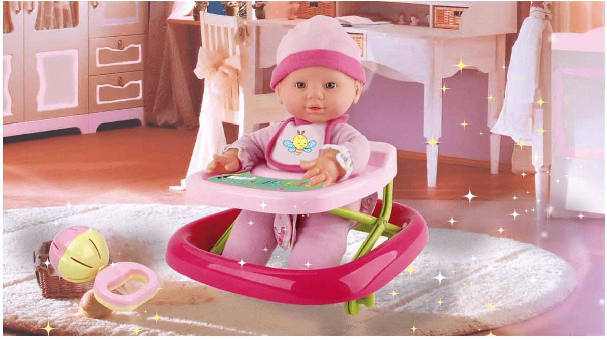 Bambolina Royal Baby Doll with Walker and Accessories 11 - Inch BD1830/BAM128347 - Colorland Toys