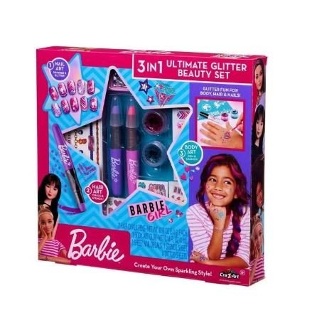 Barbie 3 in 1 Ultimate Glitter Beauty Set CA - 34072 - Colorland Toys