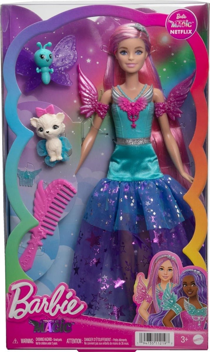 Barbie A Touch of Magic Malibu Doll with Two Fairytale Pets HLC32 - Colorland Toys