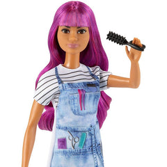 Barbie Careers Salon Stylist Doll with Purple Hair GTW36 - Colorland Toys