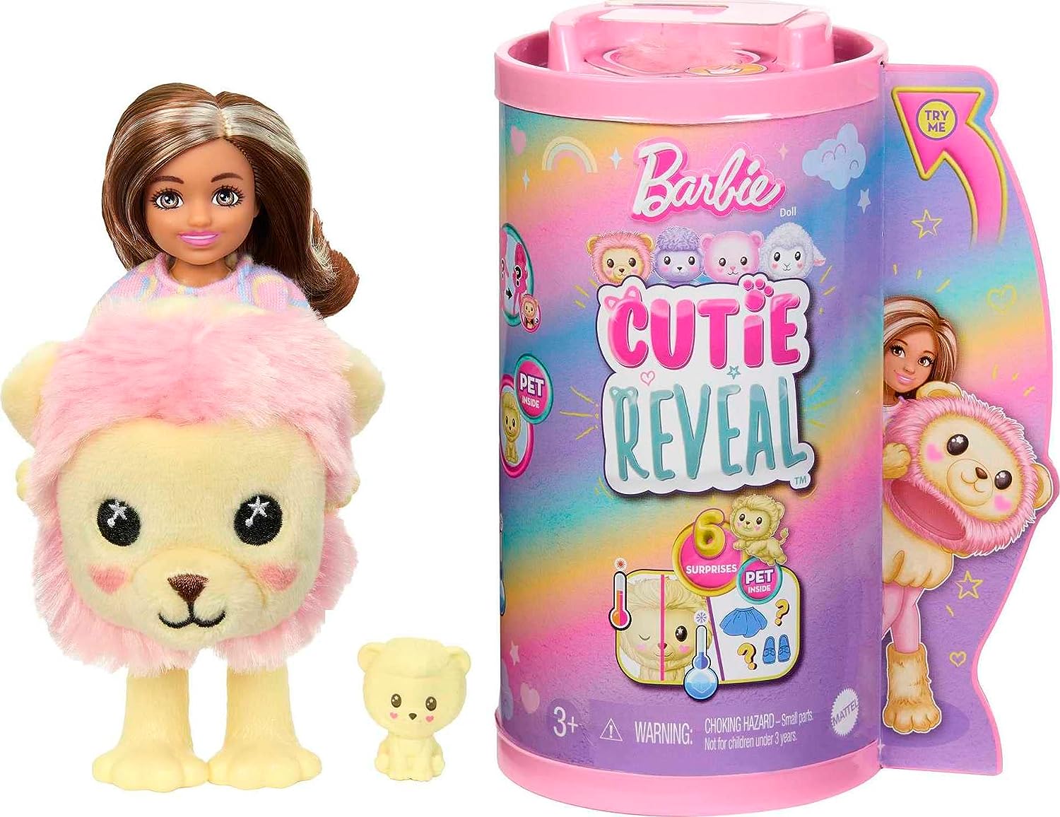 Barbie Chelsea Cutie Reveal Chelsea Cozy Cute Tees Series - Lion HKR21 - Colorland Toys