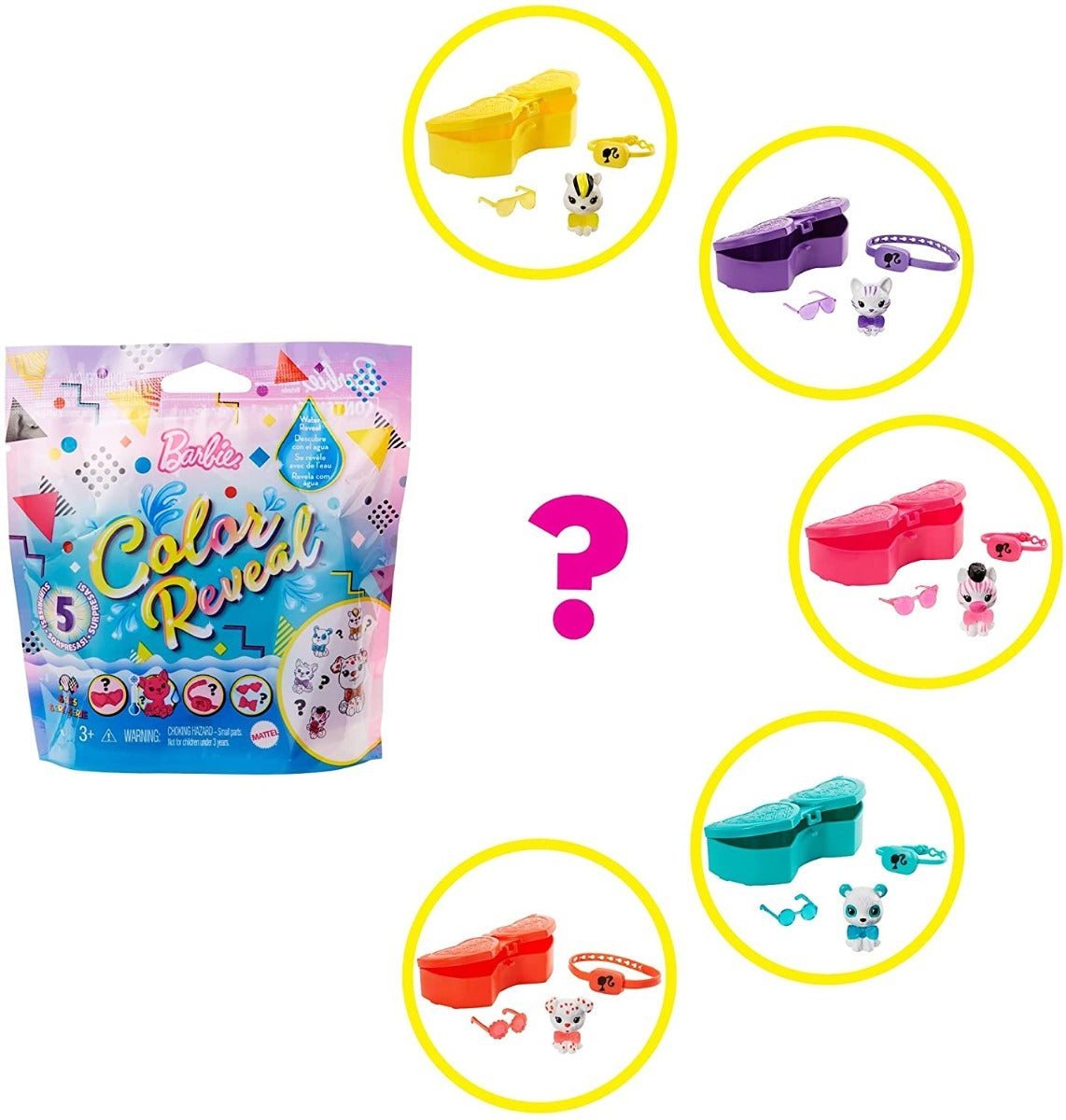 Barbie Color Reveal Pets 5 Surprises GTT11 - Colorland Toys