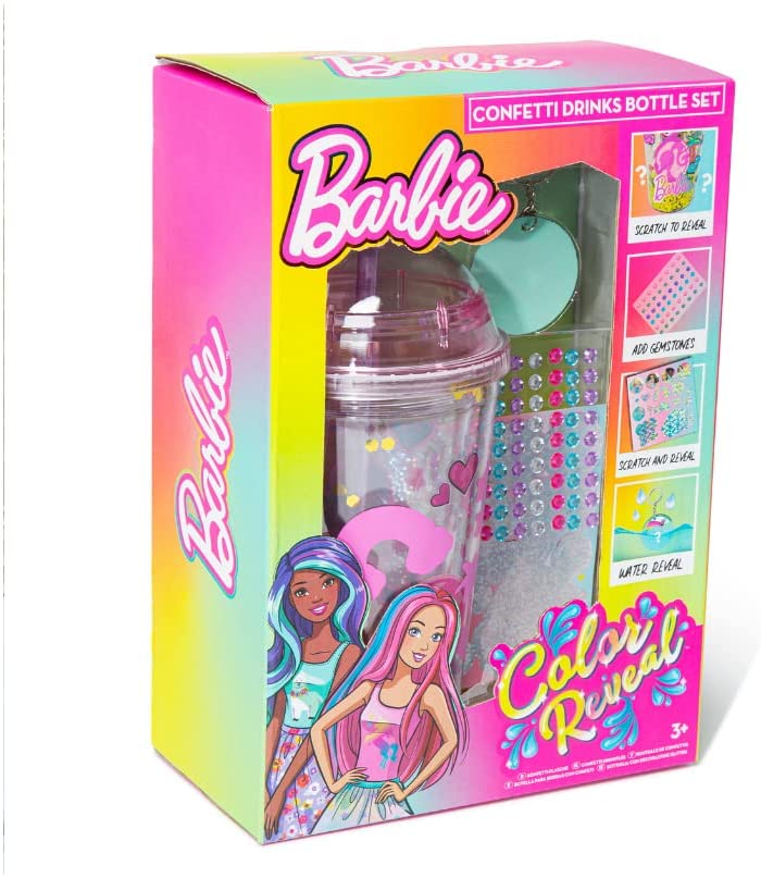 Barbie Colour Reveal Confetti Drinks Bottle Set - Colorland Toys