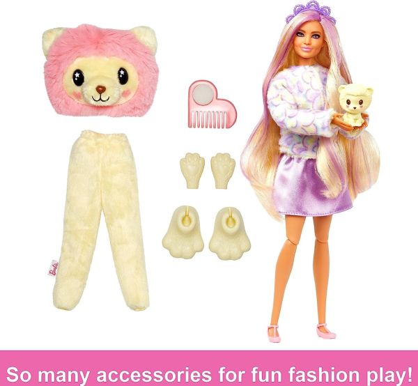 Barbie Cutie Reveal Barbie Cozy Cute Tees Series - Lion HKR06 - Colorland Toys