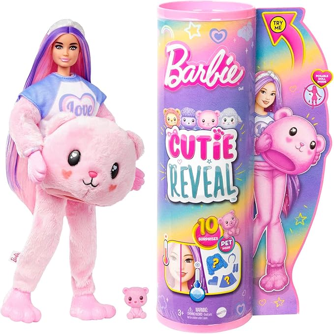 Barbie Cutie Reveal Barbie Cozy Cute Tees Series - Teddy HKR04 - Colorland Toys