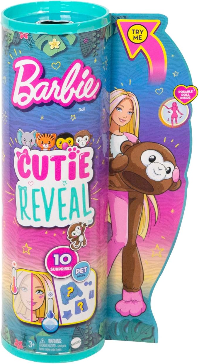 Barbie Cutie Reveal Chelsea Jungle Series Tiger Doll HKR15 - Colorland Toys
