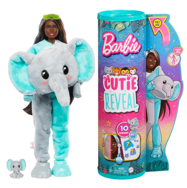 Barbie Cutie Reveal Jungle Series Elephant Doll HKP98 - Colorland Toys
