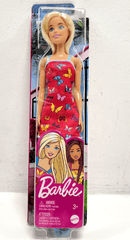 Barbie Doll Blonde Hair Butterfly Print - Pink and Blue Dress HBV05/T7439 - Colorland Toys