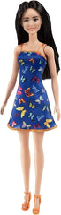 Barbie Doll Blue Butterfly Print - Orange and Blue Dress HBV06/T7439 - Colorland Toys