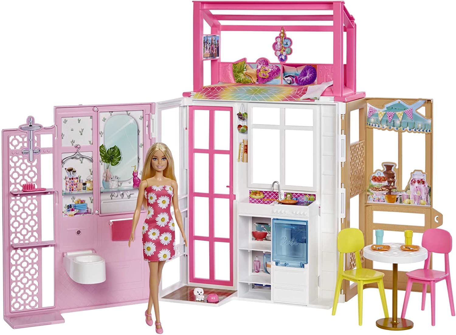 Barbie Dollhouse with Doll and Puppy HCD48 - Colorland Toys