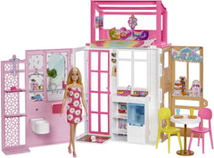 Barbie Dollhouse with Doll and Puppy HCD48 - Colorland Toys