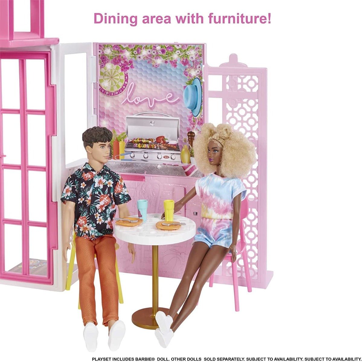 Barbie Dollhouse with Doll and Puppy HCD48 - Colorland Toys